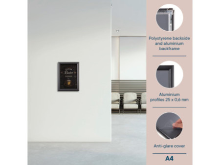 EUROPEL Cadre porte-affiche Economy, A4, 25 mm, noir