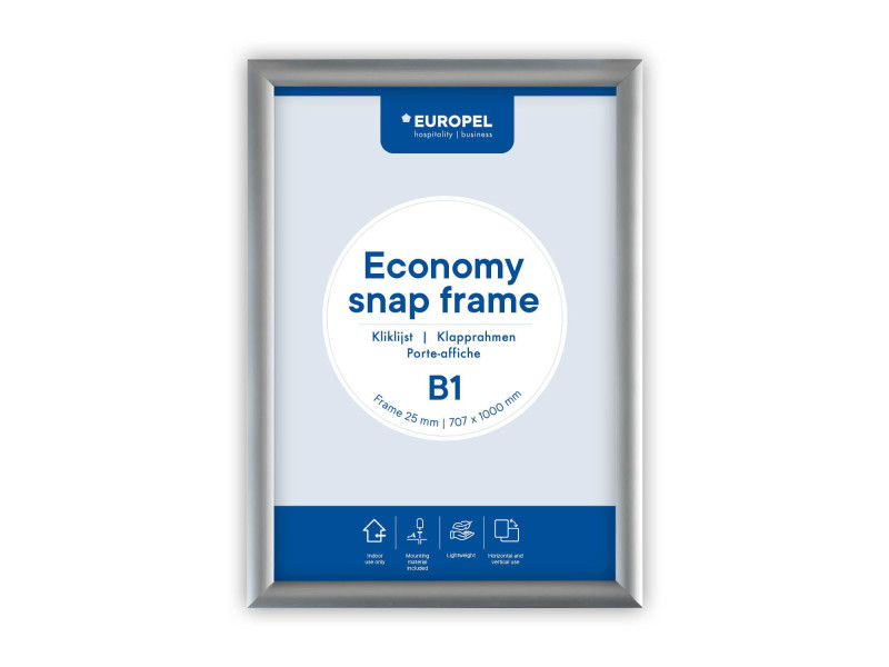 EUROPEL Cadre porte-affiche economy, B1, 25 mm, argent