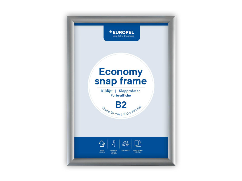EUROPEL Cadre porte-affiche economy, B2, 25 mm, argent
