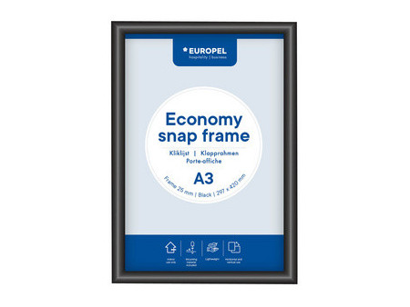 EUROPEL Cadre porte-affiche Economy, B2, 25 mm, noir