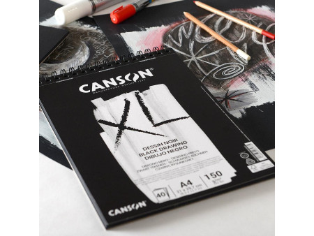 CANSON Bloc à croquis et études XL Noir, A5, noir