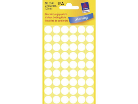AVERY Zweckform Pastille de couleur, diamètre 12 mm, blanc