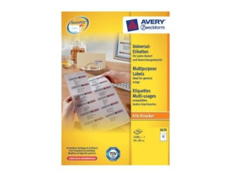 AVERY Zweckform Etiquette universelle, 64 x 36 mm, blanc