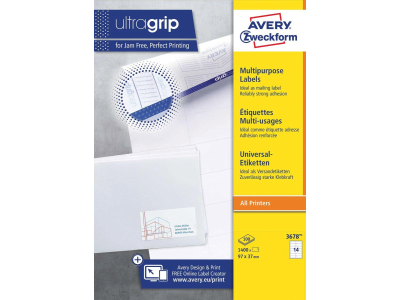 AVERY Zweckform Etiquette universelle, 97 x 37 mm, blanc