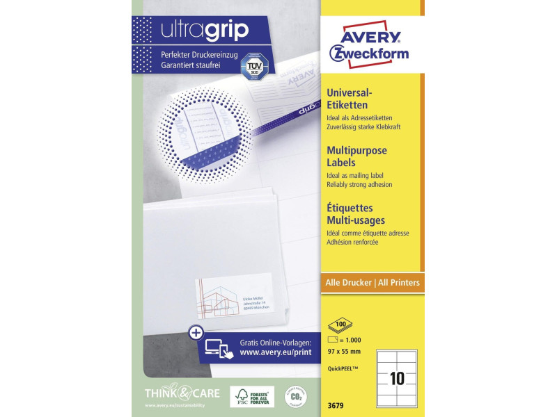AVERY Zweckform Etiquette universelle, 97 x 55 mm, blanc