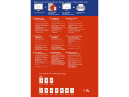 AVERY Zweckform Etiquette pour badge, 85 x 50 mm, ovale