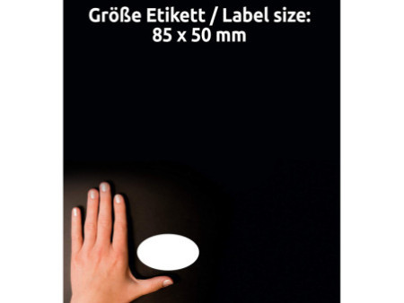 AVERY Zweckform Etiquette pour badge, 85 x 50 mm, ovale
