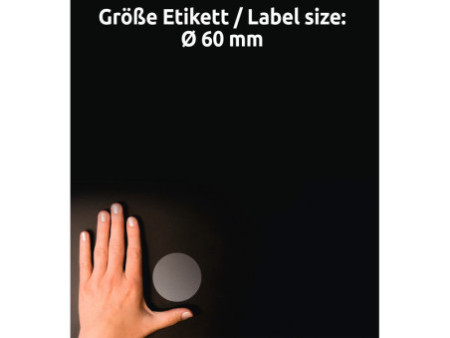 AVERY Zweckform Etiquettes transparentes, 60 mm, rond