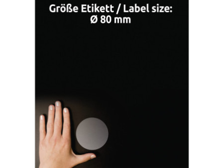 AVERY Zweckform Etiquettes transparentes, 80 mm, rond