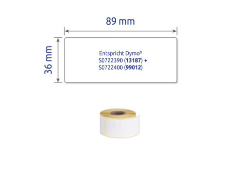 AVERY Zweckform Etiquettes en rouleau, 89 x 36 mm, blanc