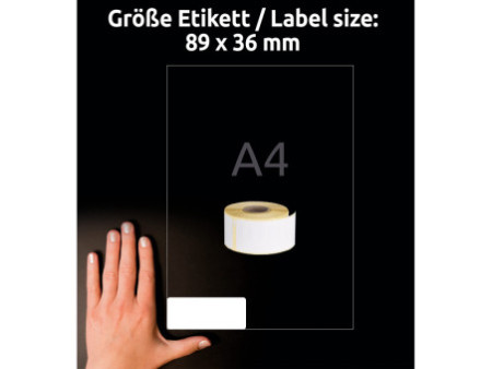 AVERY Zweckform Etiquettes en rouleau, 89 x 36 mm, blanc