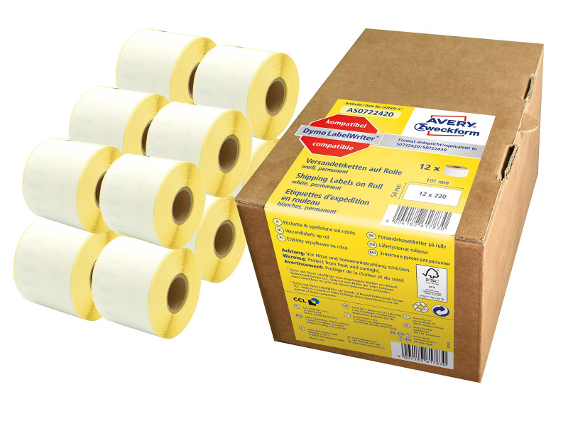 AVERY Zweckform Etiquettes en rouleau 101 x 54 mm, blanc