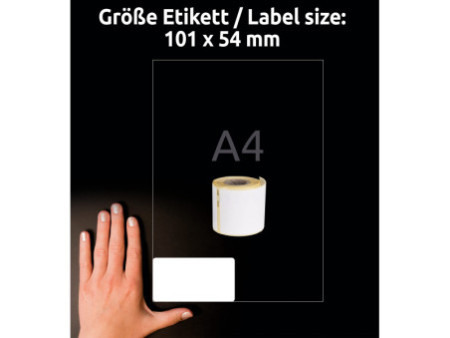 AVERY Zweckform Etiquettes en rouleau 101 x 54 mm, blanc