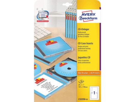 AVERY Zweckform Jaquette CD pour Jewel Case, blanc