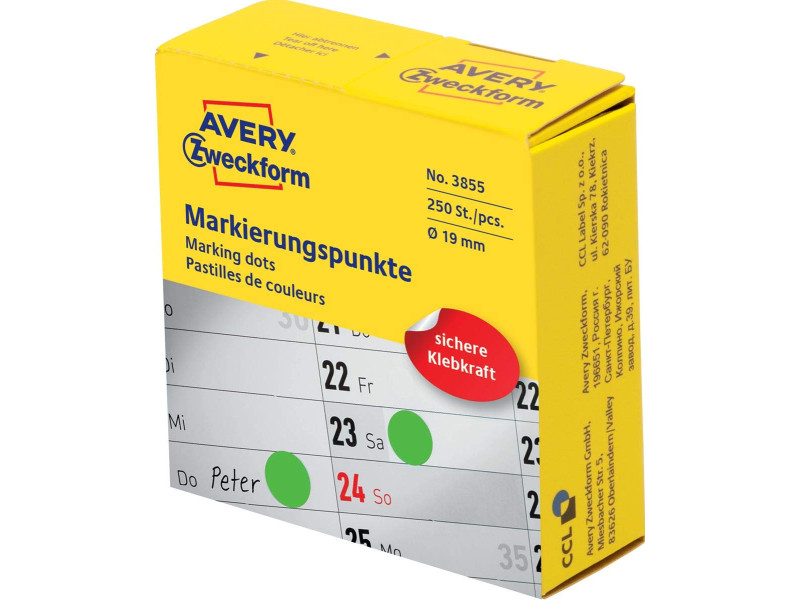 AVERY Zweckform Pastille de couleur, 19 mm, vert