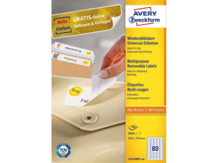 AVERY Zweckform Etiquette universelle, 35,6 x 16,9 mm, blanc