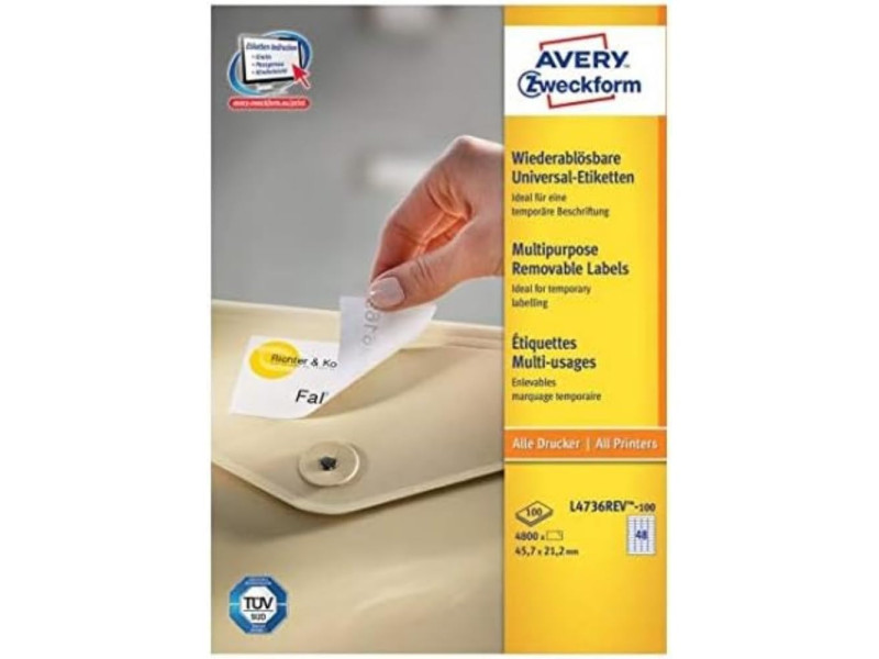 AVERY Zweckform Etiquette universelle, 45,7 x 21,2 mm, blanc