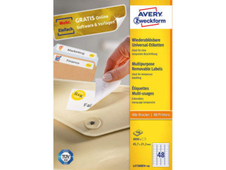 AVERY Zweckform Etiquette universelle, 45,7 x 21,2 mm, blanc