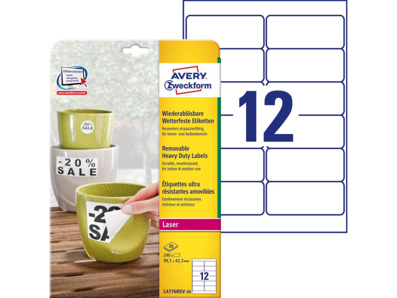 AVERY Zweckform Etiquette, 99,1 x 42,3 mm, blanc