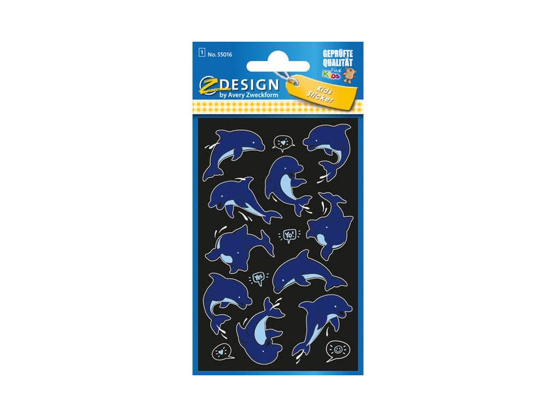 AVERY Zweckform ZDesign Sticker fluo KIDS 'Dauphins'