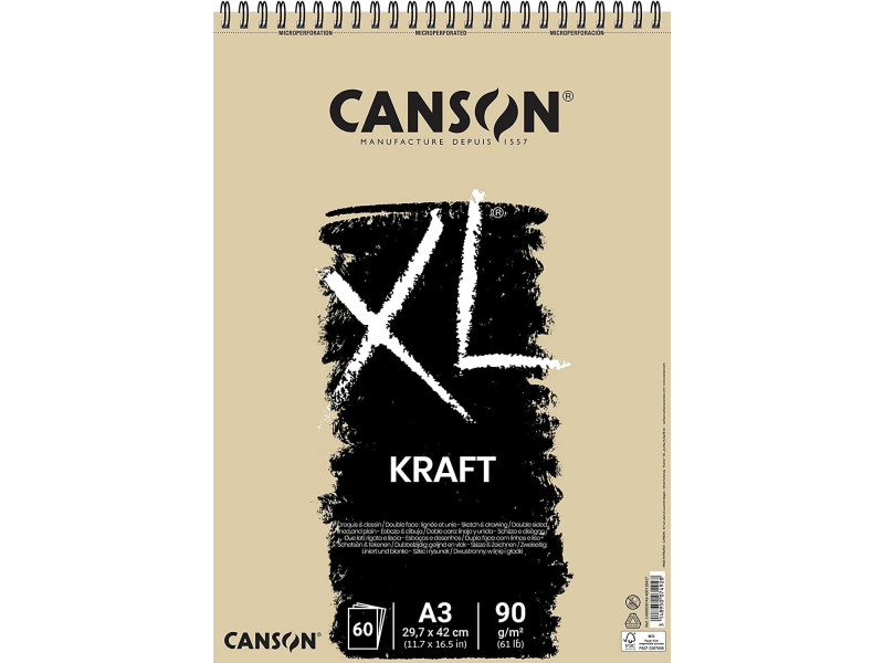 CANSON Bloc à croquis et études XL KRAFT, A3