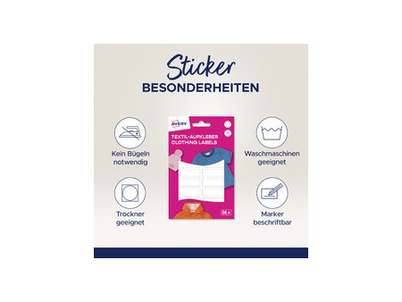 AVERY Étiquette pour textile, 13 x 45 mm, blanc