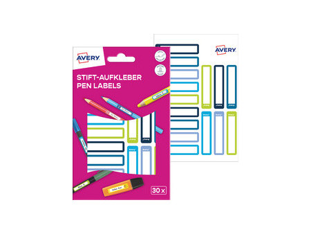 AVERY Étiquette pour stylo, papier, 10 x 50 mm, cadre coloré