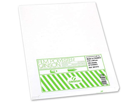 CANSON Film polyester mat sur 2 faces, A4, 75 microns