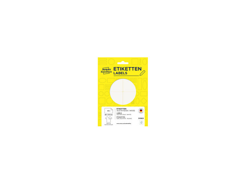 AVERY Zweckform Étiquette de nom, 80x54 mm, enlevable, blanc