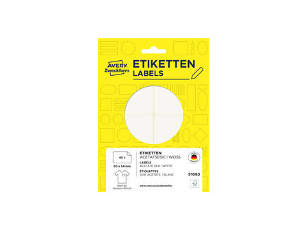 AVERY Zweckform Étiquette de nom, 76x19 mm, enlevable, blanc
