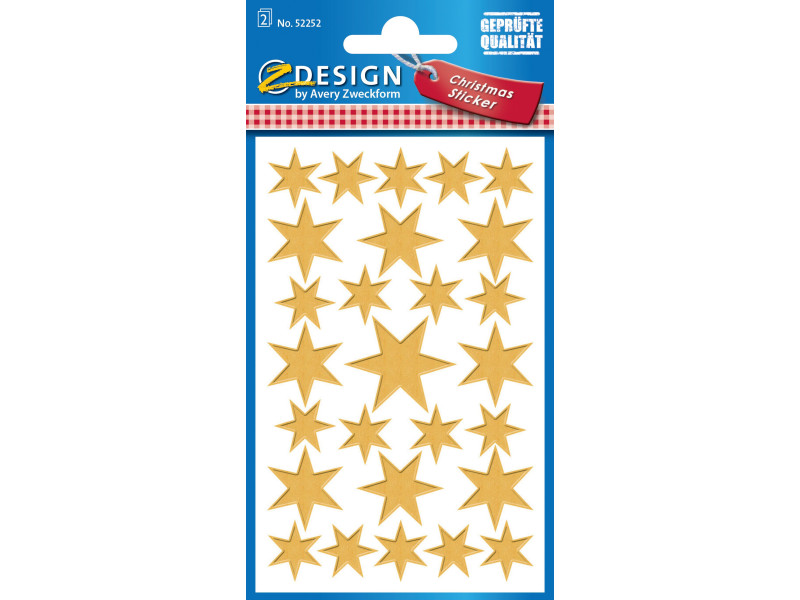 AVERY Zweckform Sticker de Noel ZDesign 'etoile', or