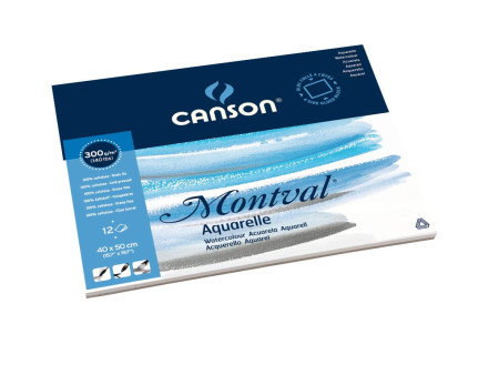 CANSON Bloc de papier aquarelle 'Montval', 400 x 500 mm
