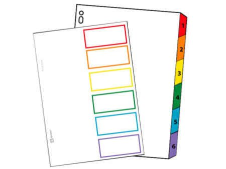 AVERY Intercalaires Readyindex, PP, 6 touches, A4