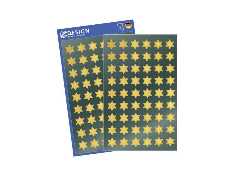 AVERY Zweckform ZDesign Stickers de Noël 'étoiles', or