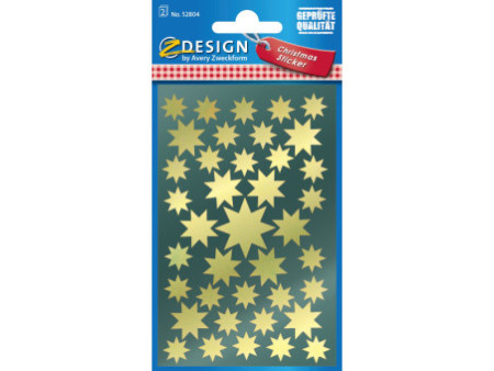 AVERY Zweckform ZDesign Stickers de Noël 'étoiles', or
