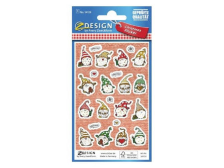 AVERY Zweckform ZDesign Sticker de Noël 'Père-Noël'