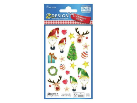 AVERY Zweckform ZDesign Sticker de Noël 'Père-Noël'