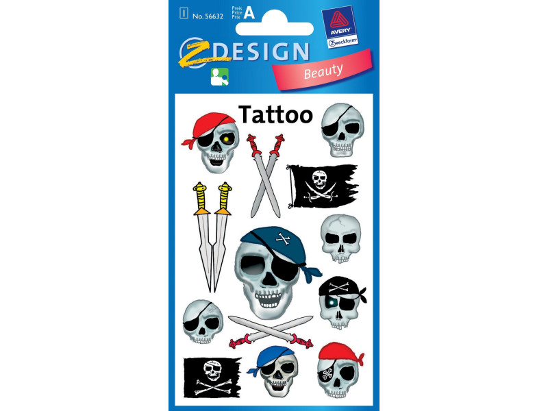 ZDesign KIDS Tatouages 'têtes de mort', coloré