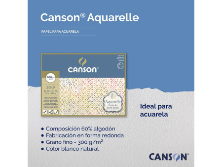 CANSON Bloc de papier Aquarelle, fin, 310 x 410 mm