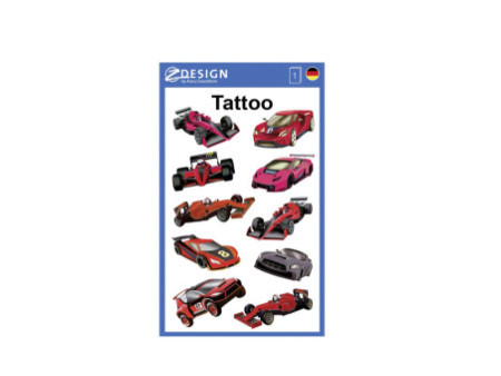 ZDesign KIDS Tatouages 'voitures de course', noir/rouge
