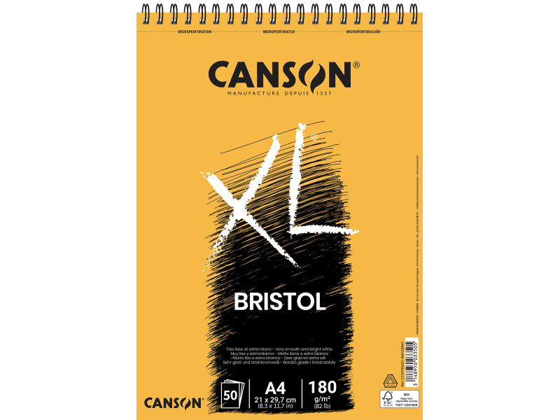 CANSON Bloc à croquis et études XL Bristol, A4