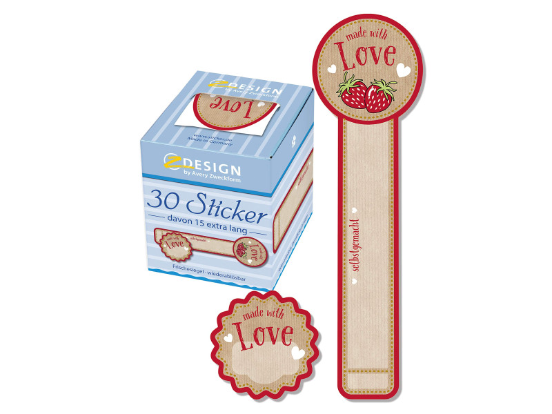 AVERY Zweckform ZDesign Cachet fraîcheur 'Made with Love'