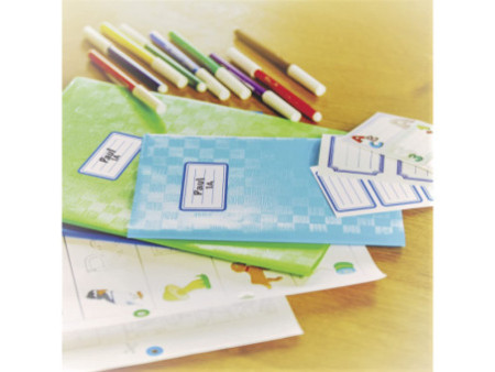 ZDesign SCHOOL Etiquettes livres 'bordures', bleu