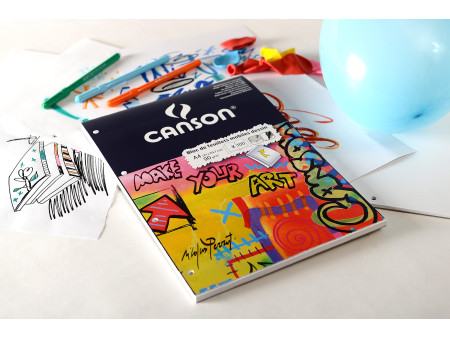CANSON Bloc de feuillets mobiles de papier à dessin, blanc