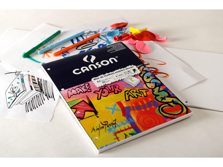 CANSON Bloc de feuillets mobiles de papier à dessin, blanc