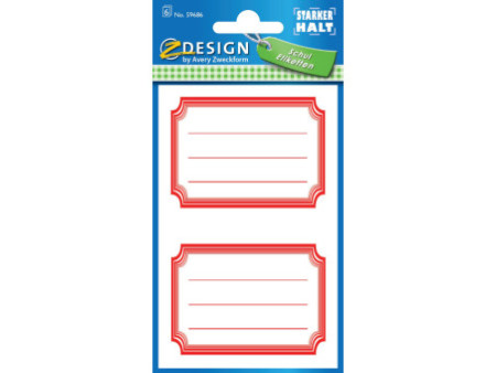 ZDesign SCHOOL Etiquettes livres 'bordures', rouge
