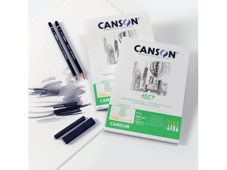 CANSON Album spiralé papier dessin 1557, A5, 120 g/m2
