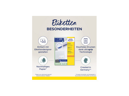 AVERY Zweckform Étiquette universelle, 105 x 42,3 mm, blanc