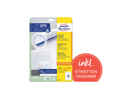 AVERY Zweckform Étiquette universelle, 105 x 57 mm, blanc