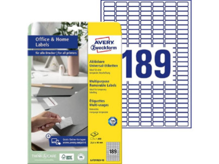 AVERY Zweckform Etiquette universelle, 25,4 x 10 mm, blanc